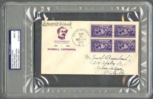1939 Connie Mack Signed First Day Cover - Day of Hall of Fame Dedication! (PSA/DNA MINT 9)